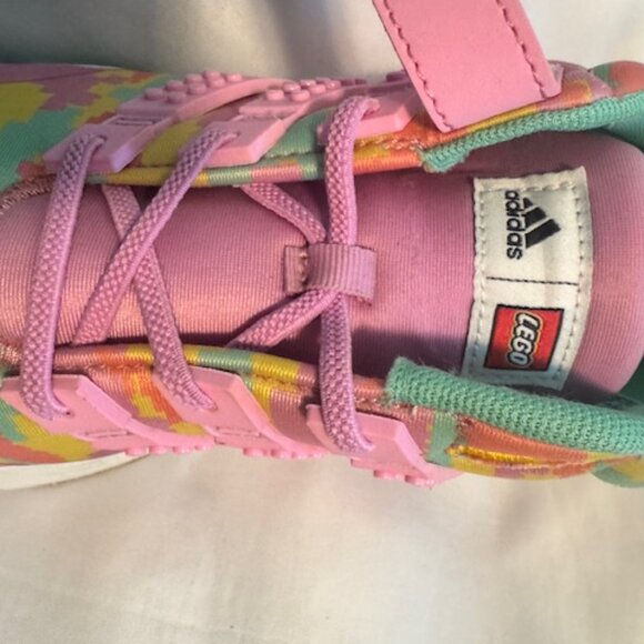 Adidas Racer TR21 Top Strap LEGO Bliss Orchid Eqt Yellow (Big Kids size 6/12) - Picture 3 of 4